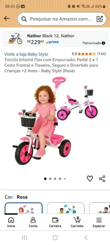 Triciclo Flex Rosa (Novo na caixa )