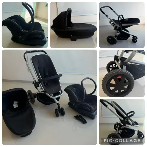 Carrinho de bebê Quinny Buzz + Moisés + bebê conforto com base para carro c/sistema isofix