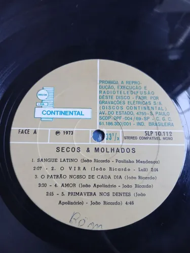 Lp Secos & Molhados 1973 - apenas o disco - álbum de estreia