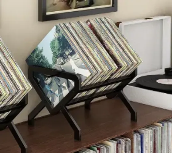 Suporte organizador extensível para discos - vinil LP