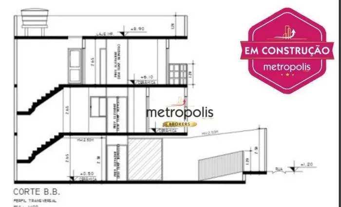 Sobrado com 3 dormitórios à venda, 156 m² por R$ 820.000,00 - Vila América - Santo André/S