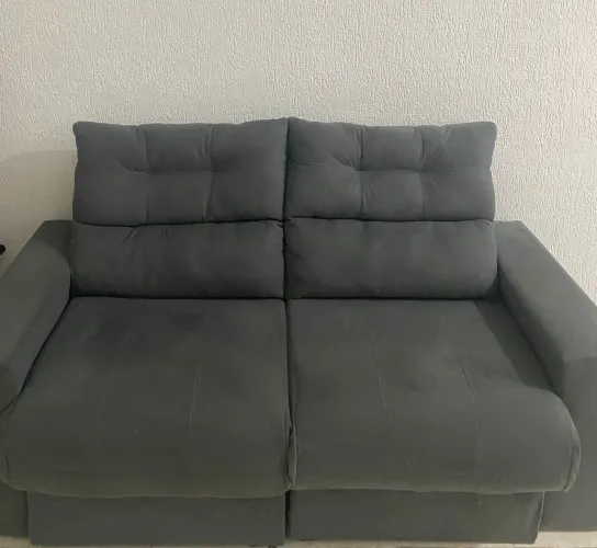 Sofá 3 lugares cama inbox/ assento retrátil/ encosto reclinável/ em tecido velusoft 170cm 