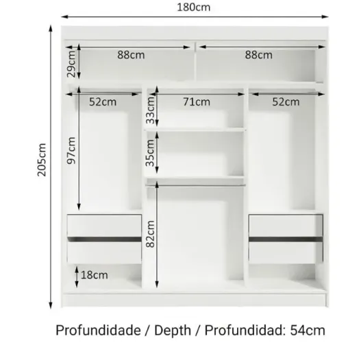 Vendo Guarda Roupa branco (pouco tempo de uso)