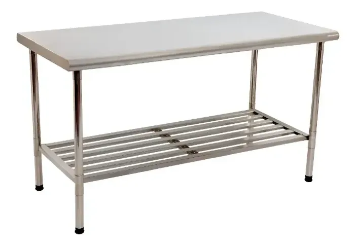 Mesa Inox Central 1,90 × 70 cm com Grade Inferior - Imeca R$ 1799