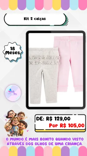 Kit duas Calças infantil menina 18 Meses Carters