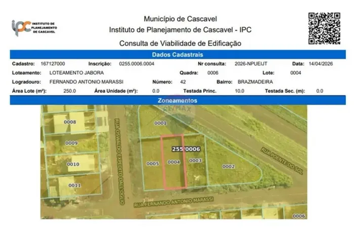 Terreno à venda no Brasmadeira 250 M²