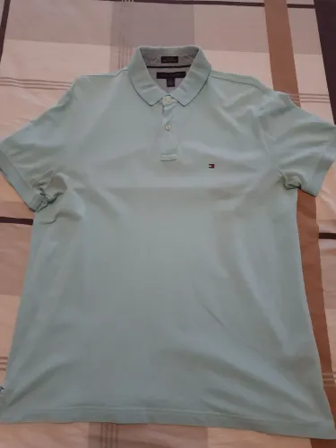 Camisa Polo Tommy Hilfiger Azul Claro Masculina