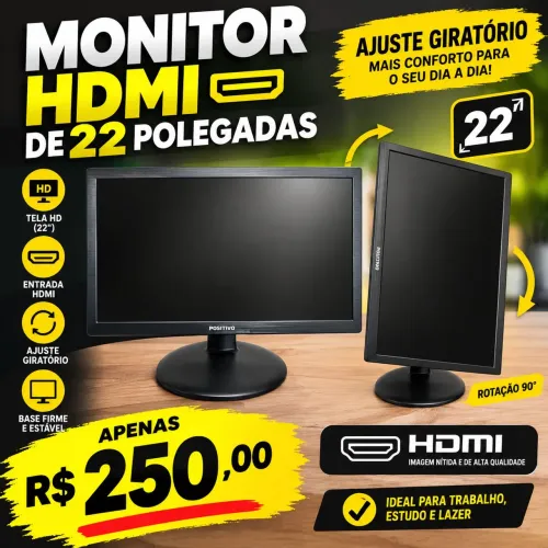Monitor Hdmi 22 polegadas impecável!