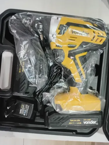 Parafusadeira Furadeira De Impacto 2 Baterias 20v Fonte Carregamento Bivolt Pfv238i Vonder