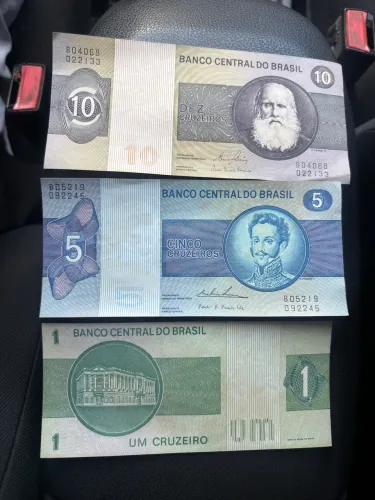 Cedulas/Notas Antigas 1, 5, 10 Cruzeiros