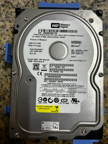 HD Western Digital Caviar 80GB (Modelo: WD800BD)
