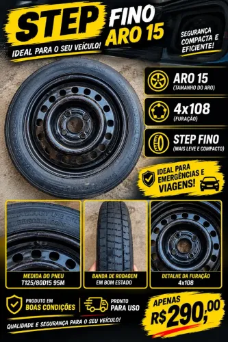 Step fino aro 15 furação 4x108