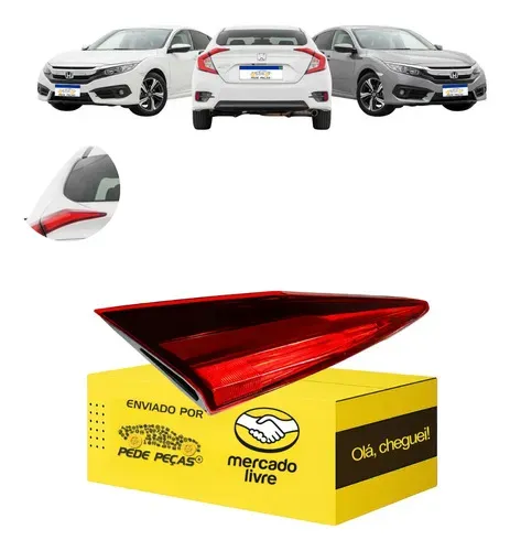 Lanterna Tampa Honda Civic G10 2017 2018 A 2021 C/led Le Esquerdo/motorista Cristal