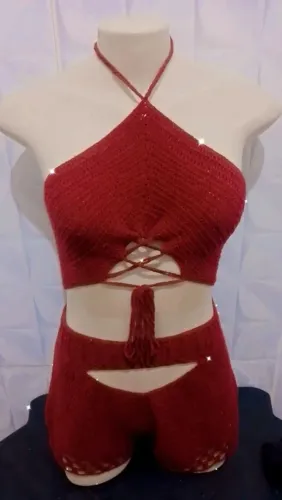 Conjunto de crochê TAM P