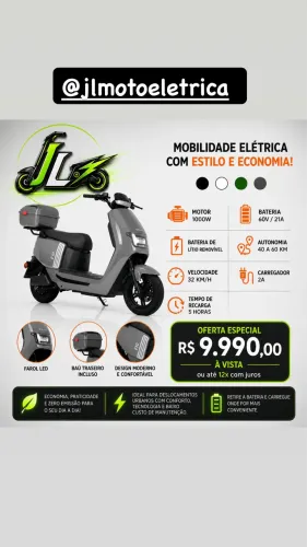 Moto elétrica  estilo scooter A10 1000w bateria de lítio autonomia de 65km