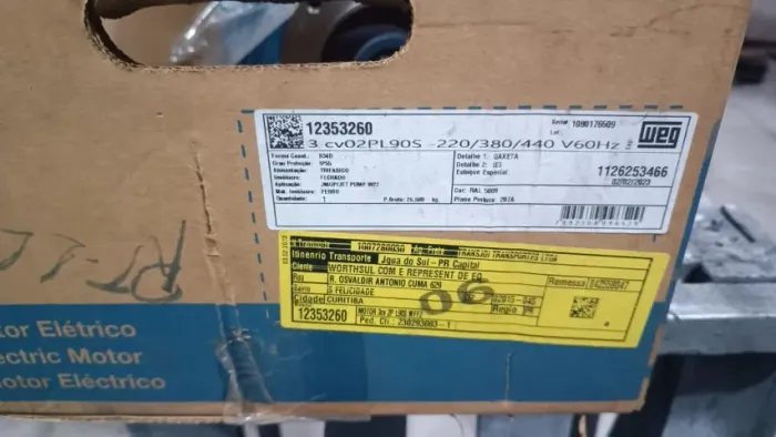 Motor elétrico trifásico 2 polos (220/380/440)V JM/JP/W22 IP55 Potência 3cv