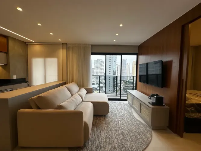 Apartamento 1Q mobiliado para locação, Opus Gyro Rooftop, Setor Marista, Goiânia, GO