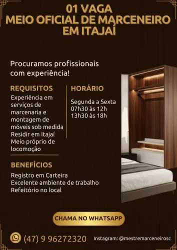 MEIO OFICIAL DE MARCENEIRO