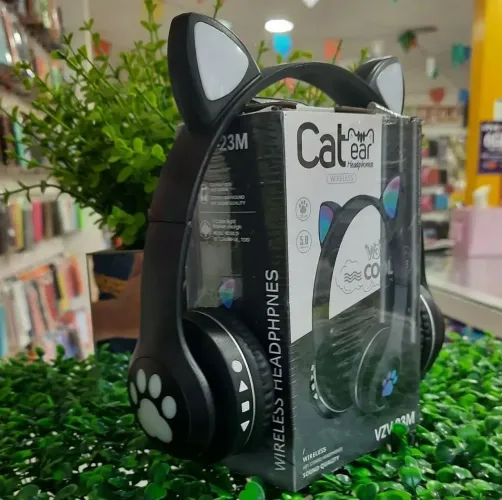 Headphone orelha de gato com leds 