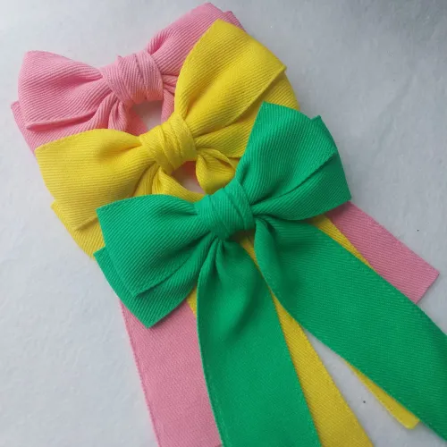 Kit de Laços Infantil em Jeans