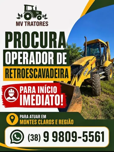 Vaga para operador de retroescavadeira 