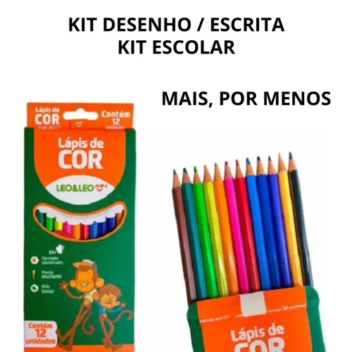 Kit Escolar Escrita Desenho + Caderno