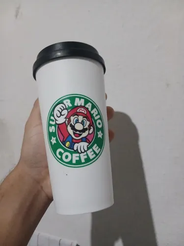 COPO TÉRMICO SUPER MARIO COFFEE - COM TAMPA