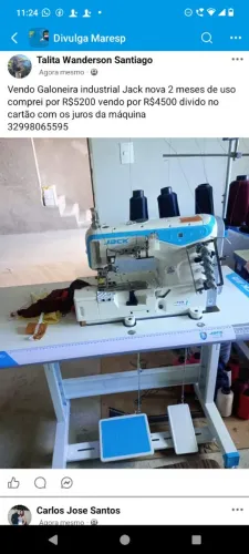 Vendo máquina Jack nova 2 meses de uso