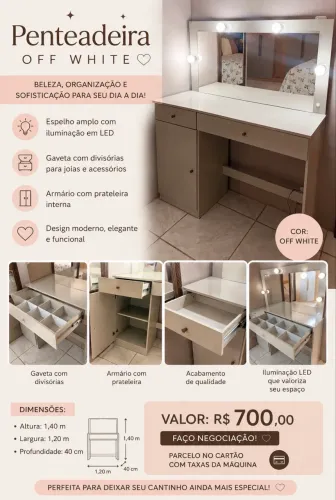     Penteadeira Camarim Off White 