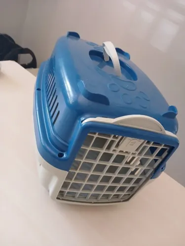 Caixa de Transporte Pet Nº 2 Azul com Cinza - Ótimo Estado