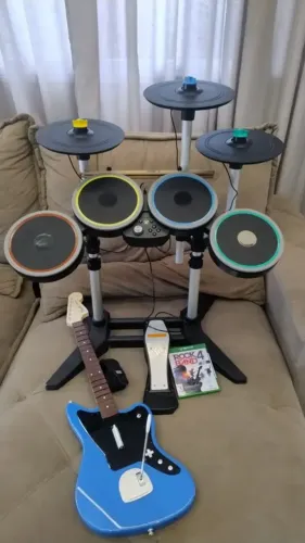 Rock Band 4 Jogo Bateria Pratos Guitarra Xbox One Series S X