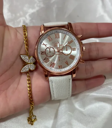 Relógio + Pulseira de Aço