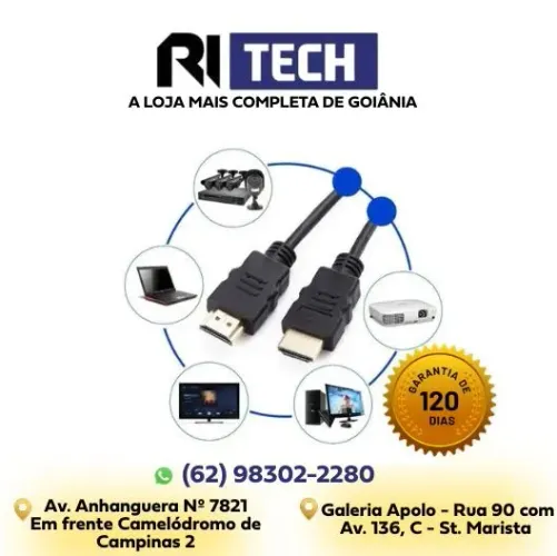 Cabo HDMI Resistente para TV Monitor PC Câmeras 1M