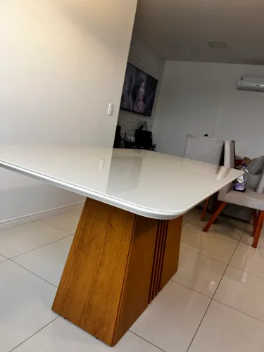 Mesa Retangular - Tampo de Vidro