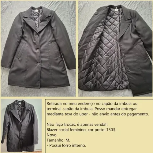 Blazer social preto M novo