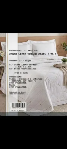 Cobre leito Unique casal 200 fios - branco