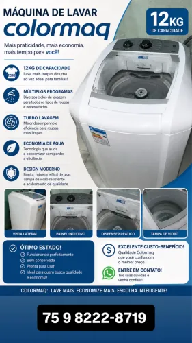 Máquina de lavar Colormaq 12kg