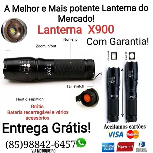 Super lanterna x900 profissional a mais potente entrega Grátis