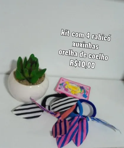 Xuxuzinha rabicó kit com 4 peças orelha de coelho 