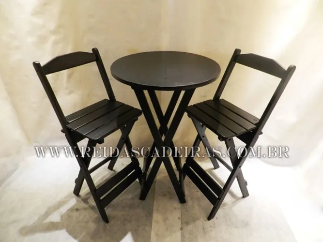 Mesa alta bistrô dobrável de madeira para cafeteria 