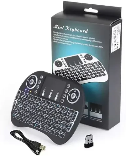 Mini Teclado e Controle Sem Fio Para TV
