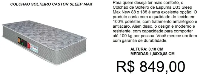 Colchão solteiro espuma d33 - a pronta entrega