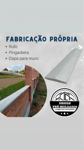 Pingadeiras e rufos feitos com concreto vibrado alta qualidade e durabilidade