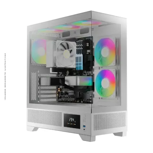 Gabinete Gamer Gamdias Atlas M1, ATX, Mid Tower, Vidro Temperado, Sem Fonte, Com 3 Fans 