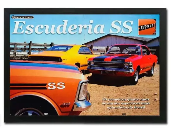 Escuderia Opala SS - Quadro decorativo com matéria original de revista
