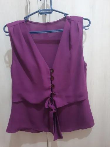 Blusa regata crepe tam P