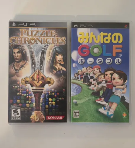Jogos Originais PSP - Puzzle Chronicles / Minna no Golf - Ótimo Estado