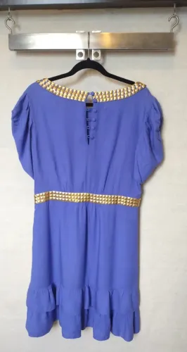 Vestido de viscose roxo azulado marca Missin Clof, tamanho G