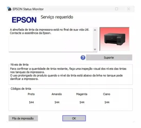 Limpeza de Almofada de Impressão Epson e reset/reconfiguração