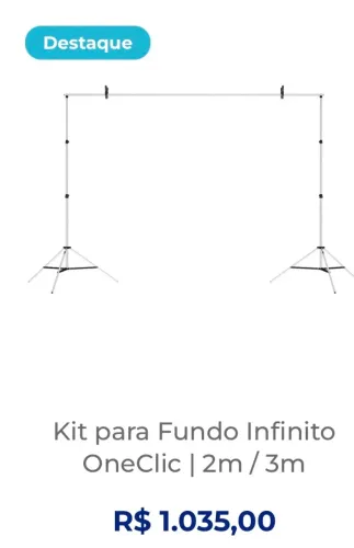 Suporte de Fundo Infinito OneClic 2m/3m V-lite